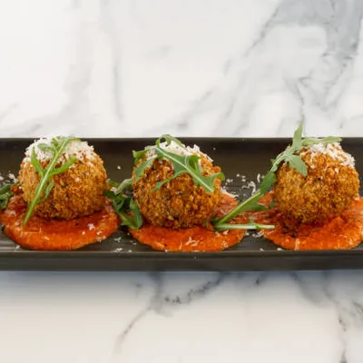 Arancini with Romesco sauce