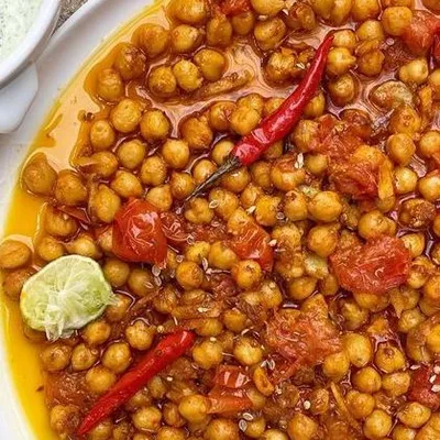 Chickpea confit with herbed quinoa and cucumber salad