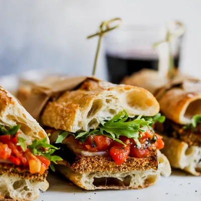 Eggplant Caviar Sandwich