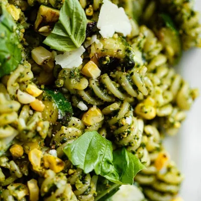Pesto pasta salad bowl