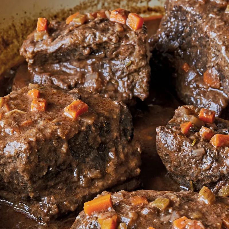 Slow wine braised short ribs